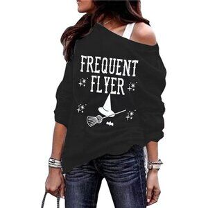 Women's Off-Shoulder Jack O' Lantern Sweatshirt for Halloween,